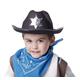 Rubies Sheriff Schwarzer Hut für Jungen und Mädchen, Cowbow Hut oder Cowgirl mit Sheriff-Platte auf der Vorderseite, Original, ideal für Halloween, Weihnachten, Karneval und Geburtstag.