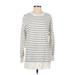 Old Navy Casual Dress - Shift Crew Neck Long sleeves: White Color Block Dresses - Women's Size X-Small