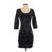 BP. Casual Dress - Mini: Black Brocade Dresses - Women's Size X-Small