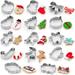 Zulay Kitchen Zulay 14 Piece Non-Stick Kitchen Metal Christmas Cookie Cutters Set Stainless Steel in Gray | Wayfair