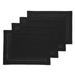 Solino Home Classic Hemstitch - 100% Pure Linen Placemats Linen in Black | 19 H x 14 W x 0.3 D in | Wayfair SH999HSPM04BK_V1