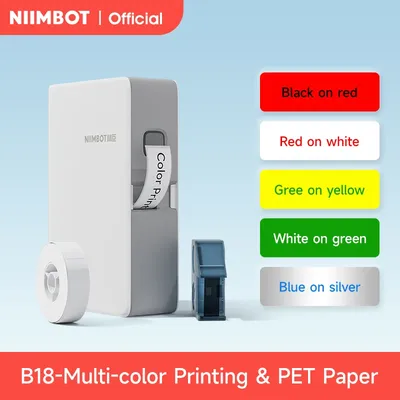 Niimbot – imprimante d'étiquettes autocollantes à transfert thermique B18 Mini étiqueteuse avec