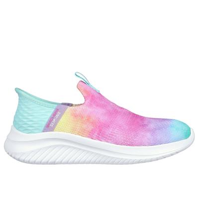 Skechers Girl's Slip-ins: Ultra Flex 3.0 - Pastel Clouds Sneaker | Size 4.0 | Textile | Machine Washable