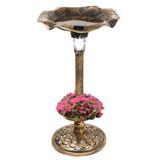 World Menagerie Olgrah Solar Lighted Birdbath Resin | 29.5 H x 17 W x 17 D in | Wayfair 74DA0C87C0C8475881335DE4BF166BB6