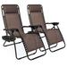 Arlmont & Co. Set Of 2 Adjustable Zero Gravity Patio Chair Recliners W/Cup Holders Metal in Brown | 44 H x 25 W x 32.5 D in | Wayfair