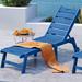 Highland Dunes Totton 77.6" Long Reclining Outdoor Chaise Lounge w/ Wheels Plastic in Blue | 39.4 H x 24 W x 77.6 D in | Wayfair