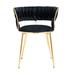 Everly Quinn Maylynn Velvet Wing Back Side Chair Wood/Upholstered/Velvet in Black | 27.56 H x 22.44 W x 21.65 D in | Wayfair