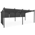 Pergola édition spéciale toit rétractable 3x6 m et 6 stores gris anthracite - Gris