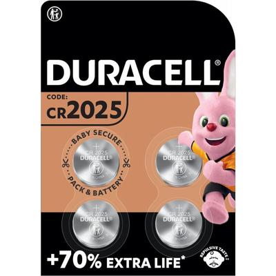 Batterie Lithium, Knopfzelle, CR2025, 3V - Electronics, Retail Blister (4-Pack) (119345) - Duracell