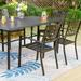 7-Piece Metal Patio Dining Set With 1 Rectangular Table & 6 Stackable Dining Chairs