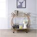 Serving Cart with 2 Mirrored Shelves , Kitchen Cart with Champagne Finish