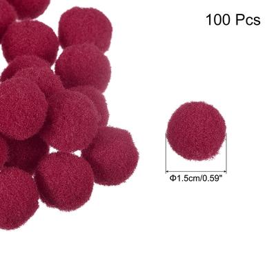 Pom Felt Balls Fabric 1.5cm 15mm for Crafts Project DIY, 100 Pcs