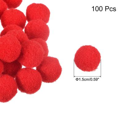 Pom Felt Balls Fabric 1.5cm 15mm for Crafts Project DIY, 100 Pcs