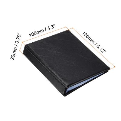 PU Leather Business Card Holder Binder Book Organizer Case 96 Pockets - Black