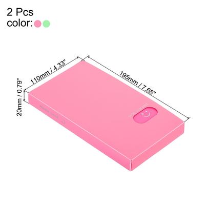 2Pcs Plastic Business Card Holder Photocard Binder Book 240 Pockets - Pink/Red, Yellow/Green