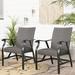 Outdoor Dining Chairs Patio Wicker Padded Rocking Motion Arm Chairs