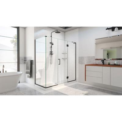 Dreamline DreamLine Unidoor-X 70 1/2 inch W x 34 3/8 inch D x 72 inch H Frameless Hinged Shower Enclosure in Matte Black E32422534R-09