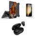 BC Armor Case for Galaxy S23 Ultra Bundle with Heavy Duty Belt Holster Case (Tiger) Wireless Earbuds (2-Pack) Glass Screen Protectors