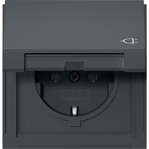 Gira SCHUKO-Steckdose 16A 250V mit Klappdeckel TX_44 Anthrazit Image