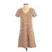 Nine West Casual Dress: Brown Leopard Print Dresses - Women's Size X-Small