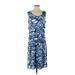 Creation Casual Dress - A-Line Scoop Neck Sleeveless: Blue Dresses - Women's Size Small