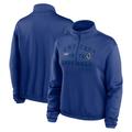 Women's Nike Royal Chicago Cubs Rewind Splice Half-Zip Semi-Cropped Bubble Hem Sweatshirt