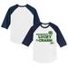 Youth Tiny Turnip White/Navy Milwaukee Brewers Lucky Charm 3/4-Sleeve Raglan T-Shirt