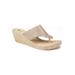 Women's White Mountain Beachball Wedge Espadrille by White Mountain in Light Gold Glitter (Size 9 1/2 M)