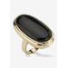 Women's Gold-Plated Black Onyx Ring by PalmBeach Jewelry in Gold (Size 6)