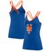 Women's Fanatics Branded Royal New York Mets Barrel It Up Cross Back V-Neck Tank Top