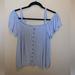 American Eagle Outfitters Tops | Aeo Off The Shoulder Blue And White Striped Shirt. | Color: Blue/White | Size: Xs