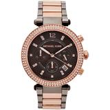 Michael Kors Accessories | Authentic Michael Kors Mk6440 Two-Tone Stainless Steel Chronograph Wristwatch | Color: Gold/Tan/White | Size: Os