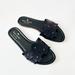 Kate Spade Shoes | Kate Spade Daisy Field Cutout Floral Slide Leather Sandals, Black Nib | Color: Black | Size: Various