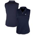 Women's Cutter & Buck Navy Miami Marlins Americana Logo DryTec Forge Stretch Sleeveless Polo