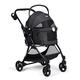 Dog Buggy with Folding Function Pet Stroller Dog Pram Buggy for Dogs and Cats Pet Trolley Cat Buggy for Multiple Pets, Medium Dogs and Cats, Black Plus, 73 x 55 x 100 cm, 20 kg Function Pet Stroller Dog Pram Buggy for Dogs