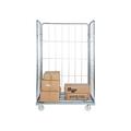 Roll Pallet Stock Cage Trolley, 3 Sided Jumbo Modular Supermarket Delivery Transport Container on Wheels (No Shelf)