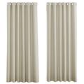 PONY DANCE Curtains Bedroom Blackout Curtain Eyelets Extra Wide Curtains for Living Room Eyelet Curtain Set of 2 Light Beige H 213 x W 203 cm, 80 x 84 Inch Drop