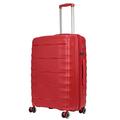 Rocklands London Expandable Suitcase 4 Wheel Spinner Hard Shell Suitcase Lightweight Luggage TSA Lock PP08 (Red, Medium (H67 x L43 x W27 cm))