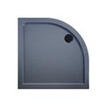 ELEGANT Grey 900 x 900 x 40 mm Quadrant Stone Tray for Bathroom Shower Enclosure Corner Glass Door Waste Trap