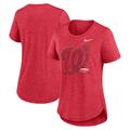 Women's Nike Heather Red Washington Nationals Touch Tri-Blend T-Shirt