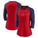 Women's Nike Red/Navy Minnesota Twins Next Up Tri-Blend Raglan 3/4-Sleeve T-Shirt