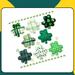 Eternal Night 8 Piece St. Patrick's Day Luck Clover Ornament Set Fabric in Green/White | 3.9 H x 4.7 W x 0.2 D in | Wayfair EternalNight9d29df6