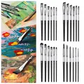 Kit de 6 pinceaux de peinture ensemble d'artiste Portable pour débutant Gouache aquarelle