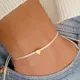 Bracelet Corde Beige Coréen Fait à la Main pour Homme et Femme Cordon Minimaliste Ajustable