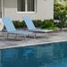 Latitude Run® Gardenella Reclining Chaise Lounge Metal in Gray/Blue | 42.5 H x 26.5 W x 66 D in | Outdoor Furniture | Wayfair