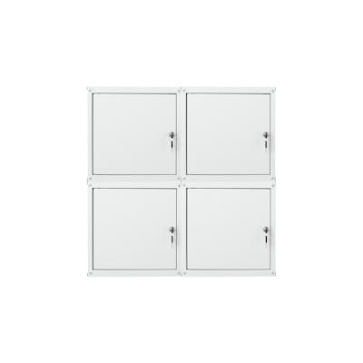 PROREGAL Mega Deal 4x Schließfachwürfel Cubic XL, HxBxT 45x45x45cm, Grau, Spind Spindschrank Schließfachschrank Schließf