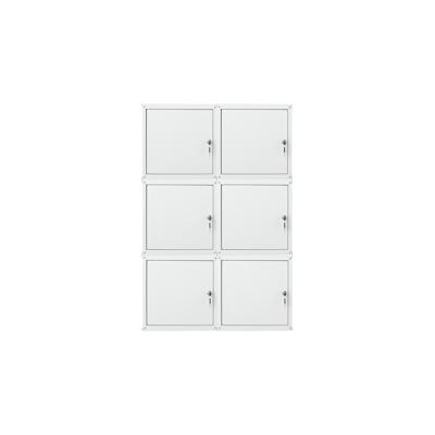 PROREGAL Mega Deal 6x Schließfachwürfel Cubic XL, HxBxT 45x45x45cm, Grau, Spind Spindschrank Schließfachschrank Schließf