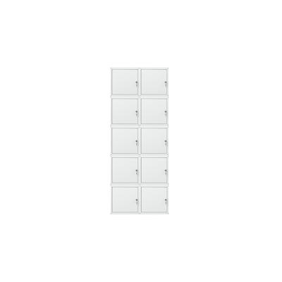 PROREGAL Mega Deal 10x Schließfachwürfel Cubic XL, HxBxT 45x45x45cm, Grau, Spind Spindschrank Schließfachschrank Schließ