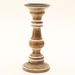 Millwood Pines Handmade Solid Wood Candle Holder/Mango Wood & Metal/4.5 x 4.5 x 10 " Wood in Brown | 10 H x 4 W x 4 D in | Wayfair