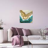 Everly Quinn Malachite. Geode by Alexandra Dobreikin - Unframed Graphic Art Plastic/Acrylic in Blue/Yellow | 24 H x 24 W x 0.25 D in | Wayfair